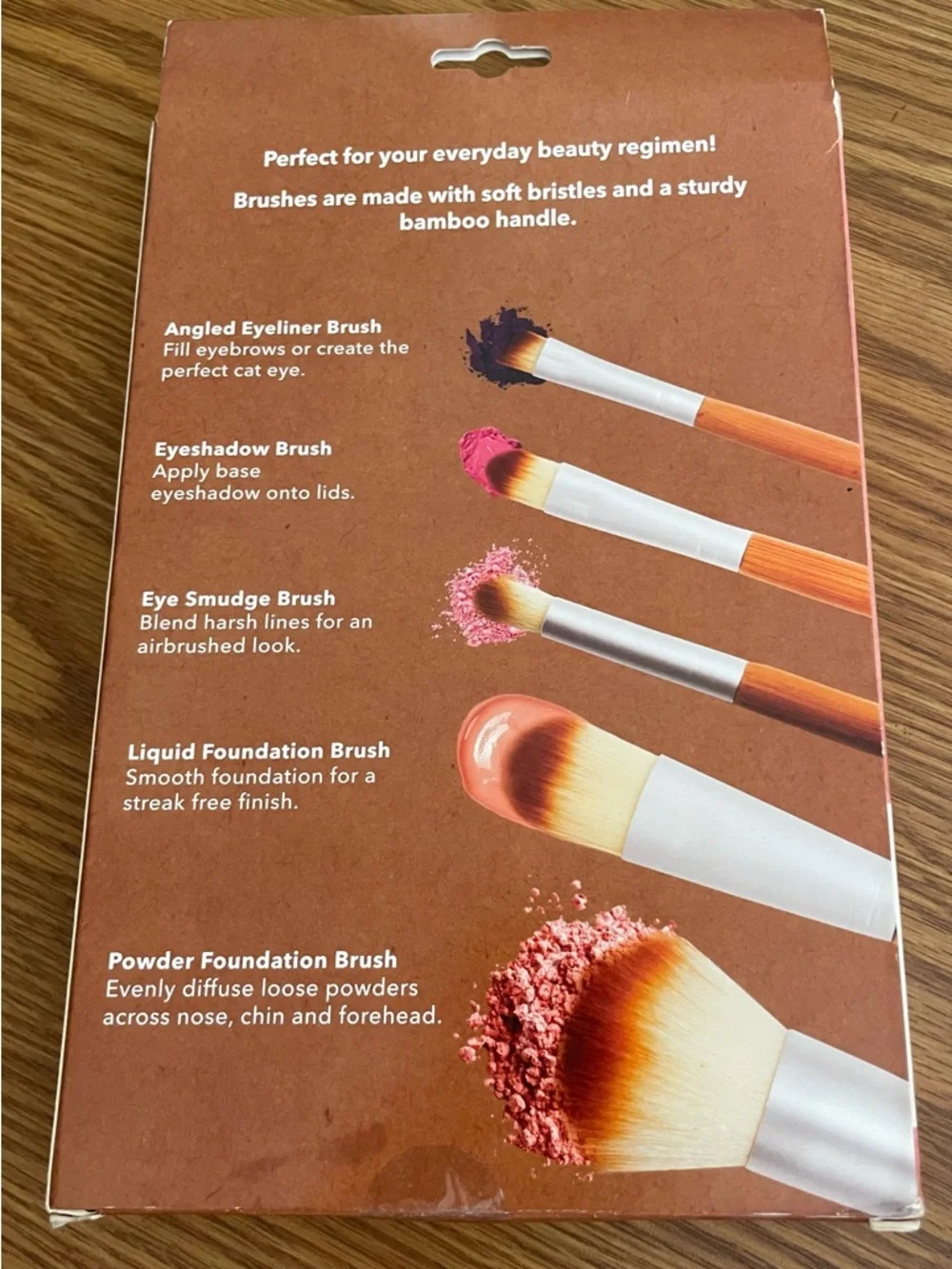 Everyday Brush Set - 5 Pc Pink & Natural